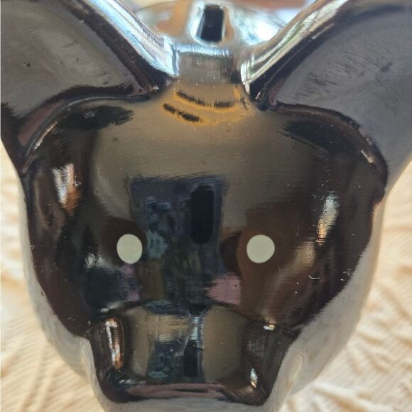 Black Ceramic Piggy Bank with Fun Text - Picture 4 of 5